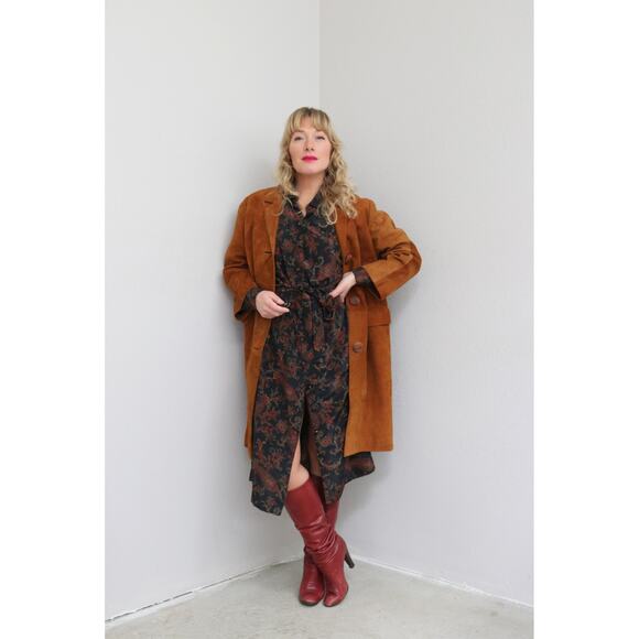 1970's Vintage Spanish Suede Mid Length Alfaro Coat ~ Men's MD Women's MD LG - Picture 5 of 11